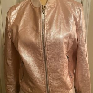 Pink Metallic Bomber jacket